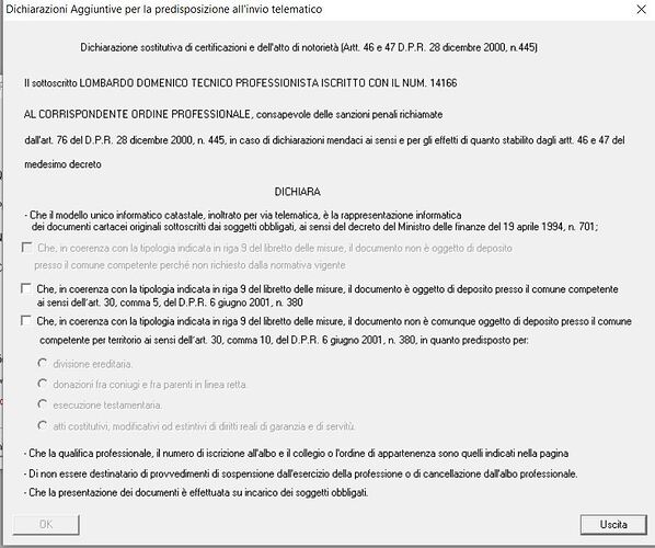 DICHIARAZIONI TECNICHE