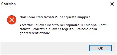 Corrmap_Error punti geografici no kml